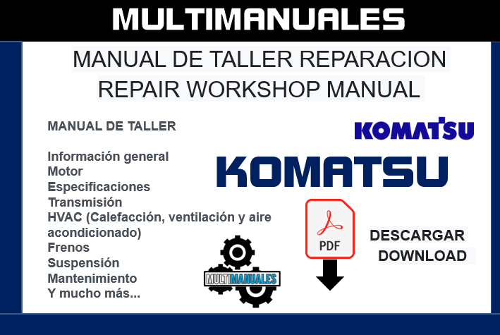 Manual de reparación y servicio del taller de excavadoras hidráulicas Komatsu PC800-8 PC800LC-8 SN: 50001 y posteriores