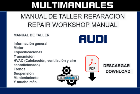 Manual de taller servicio y reparación del Audi A4 Cabriolet OEM (2001-2008) Ingles