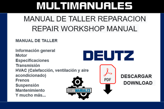 MANUAL DE TALLER ESTÁNDAR DEUTZ FAHR AGROTRON K90, K100, K110, K120 MULTILENGUAJE